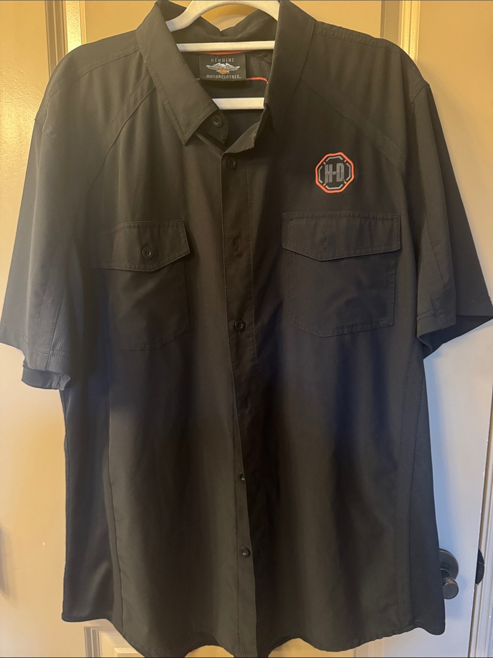 Harley-Davidson Genuine Black Performance Shirt with Orange Trim Logo
